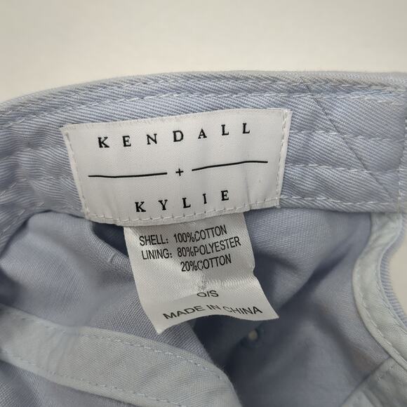Kendall Kylie Slideback Baseball Cap Blue One Size Adjustable Vented Holes Blank - Picture 9 of 9